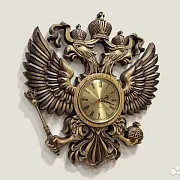 В подарок: Часы с гербом РФ, резные из массива ясеня — фотография 2