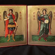 Пара икон. Архангелы Михаил и Гавриил. 21*17 см — оригинальный подарок — фотография 3