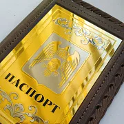 Обложка на паспорт из кожи «Герб Кабардино-Балкарской Республики» в подарок — фотография 3