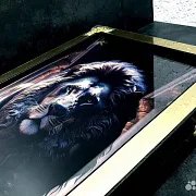 Нарды под стеклом «Золотой лев» — необычный подарок — фотография 3