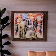 Картина «Вечерняя прогулка. Ессентуки» на ониксе — красивый подарок — фотография 1