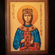 Деревянная Икона "Святая Екатерина" — необычный подарок — фотография 3