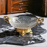 Хрустальная ваза на бронзовом основании — оригинальный подарок — фотография 1