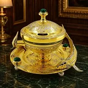 Икорница "Малахит" Златоуст — оригинальный подарок — фотография 1