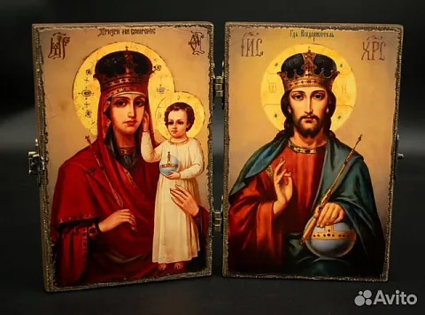 Складень деревянный. Венчальная пара Богоматерь и — красивый подарок