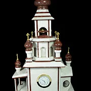 Каминные часы «Церковь» из лемезита и мрамора — необычный подарок — фотография 3