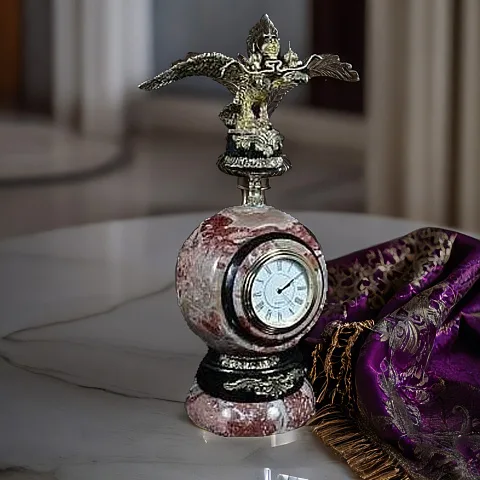 Настольные часы «Двуглавый орел» из змеевика и креноида — красивый подарок