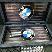 Подарочные нарды под стеклом «BMW» — фотография 3