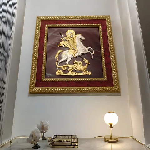 Панно «Георгий Победоносец» на яшме — необычный подарок