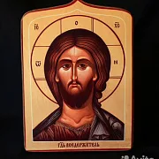 Икона "Господь Вседержитель" дерево, ручная работа — оригинальный подарок — фотография 1
