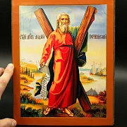 Подарочная икона деревянная "Святой Апостол Андрей" — фотография 1