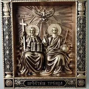 Резная икона Пресвятая Троица (Новозаветная) в подарок — фотография 8
