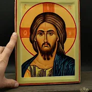 На память: Икона "Христос Вседержитель" дерево, ручная работа — фотография 1