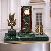 Часы «Погон» с гербом ОКС МВД и подставками — необычный подарок — фотография 1