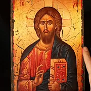 Подарочная икона "Христос Вседержитель" дерево, ручная работа — фотография 1