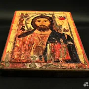 Икона "Христос Вседержитель" дерево, ручная работа — необычный подарок — фотография 2