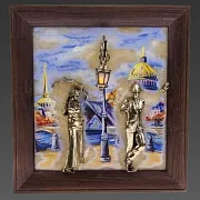 Бронзовая картина «Пара. Набережная. Мост» с подсветкой — необычный подарок — фотография 6